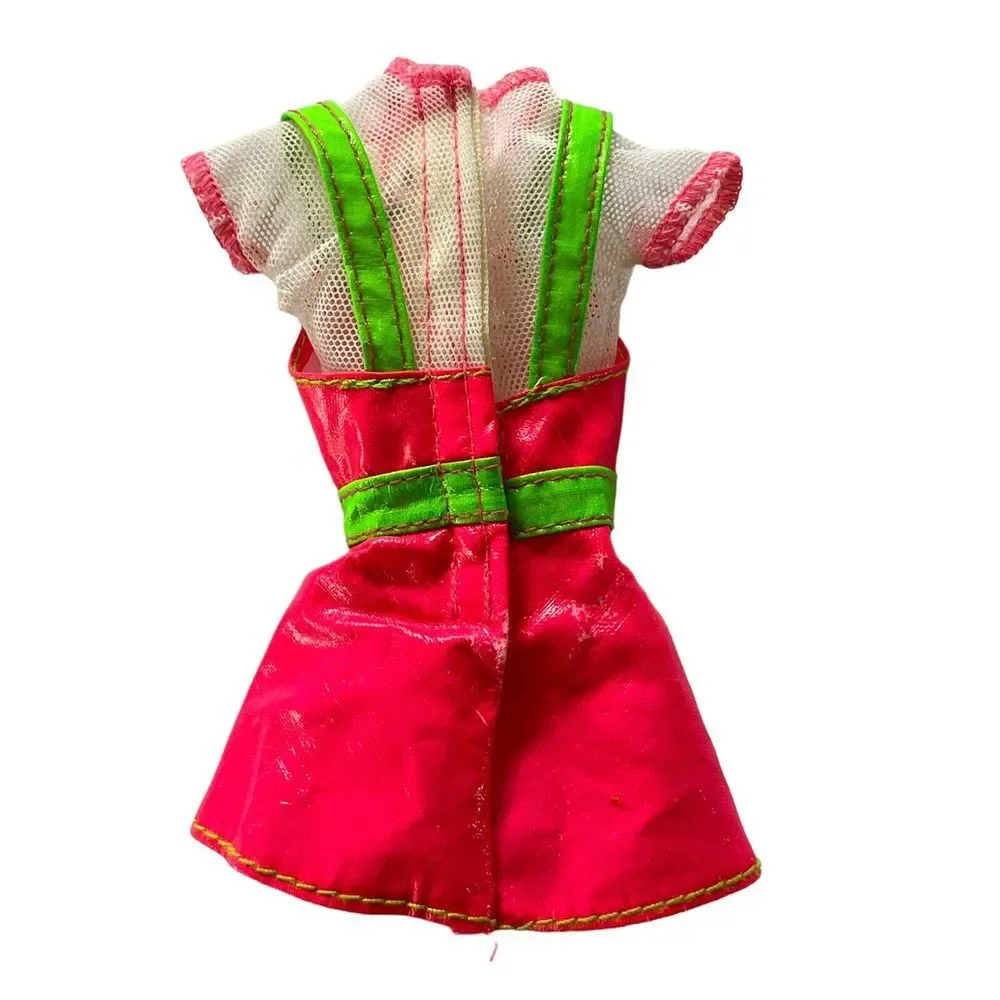 Barbie Clothes:  Vintage Pink Leather Look Fashion Dress - MATTEL 💕
